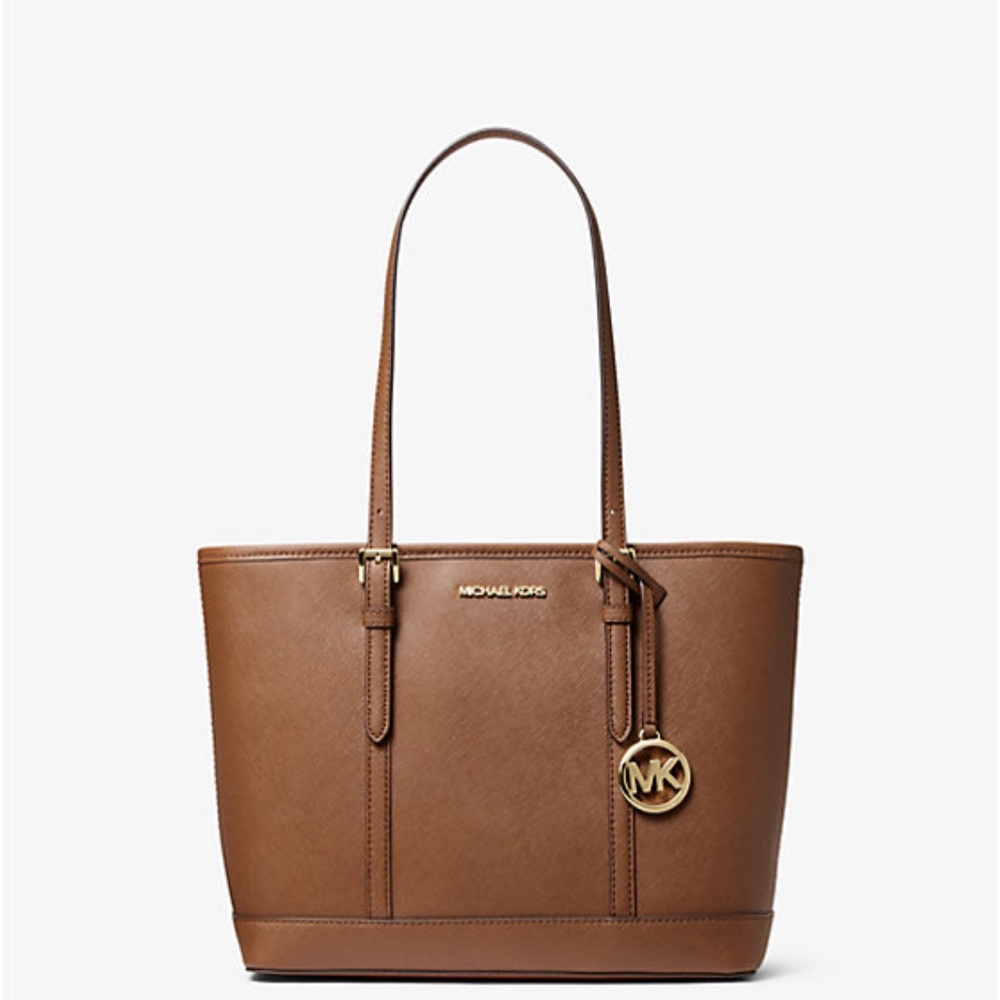 NWT Michael Kors Jet Set Travel Small Saffiano Leather Top Zip Tote Bag